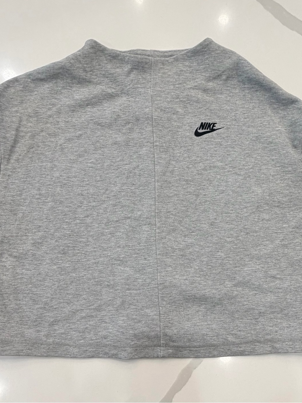 Nike Performance Heather Grey Crew Sweatshirt with Black Swoosh